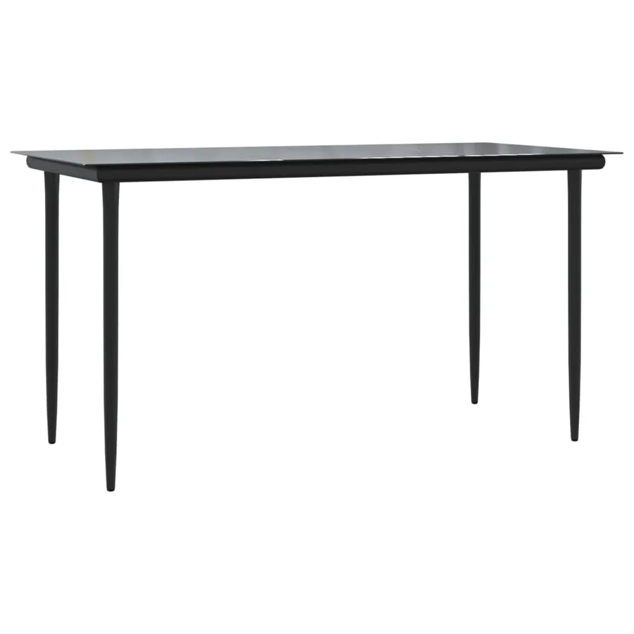 Ensemble à manger de jardin coussins 5pcs Noir Résine tressée - 6