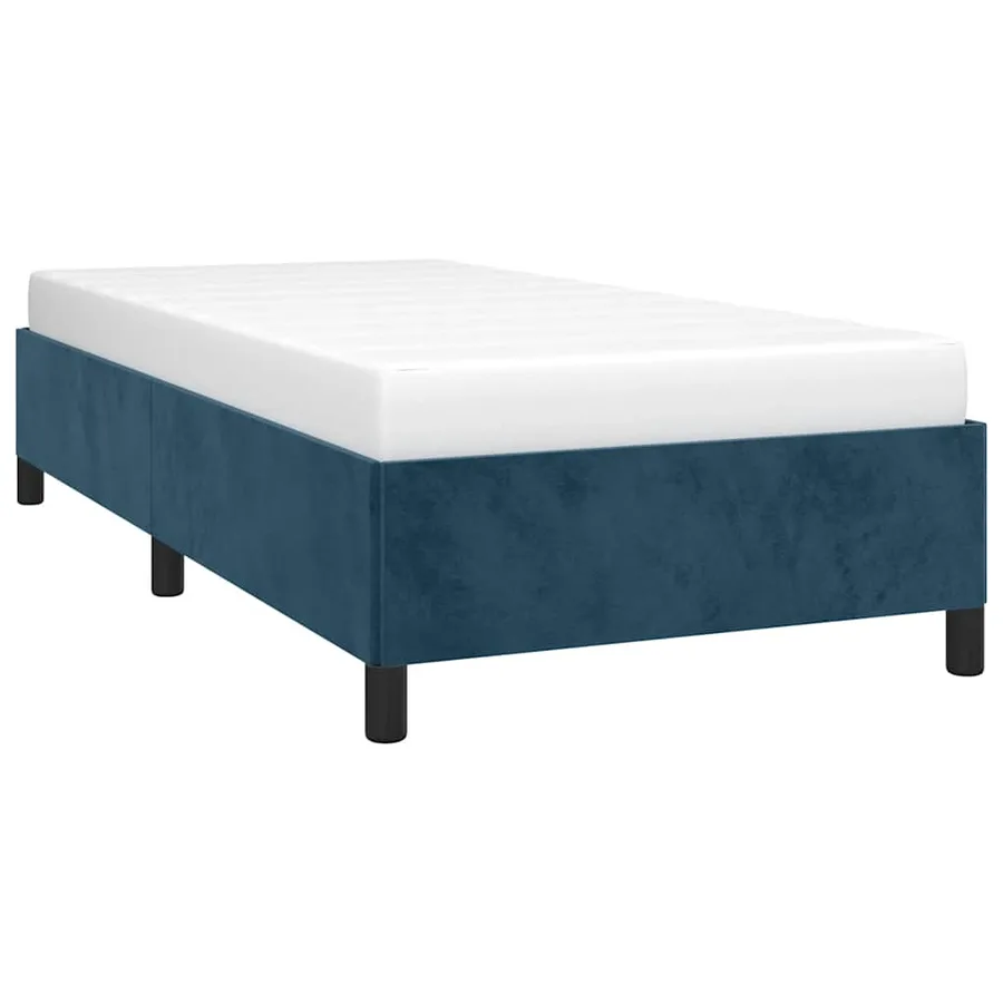 Cadre de lit sans matelas bleu foncé 100x200 cm velours - 3