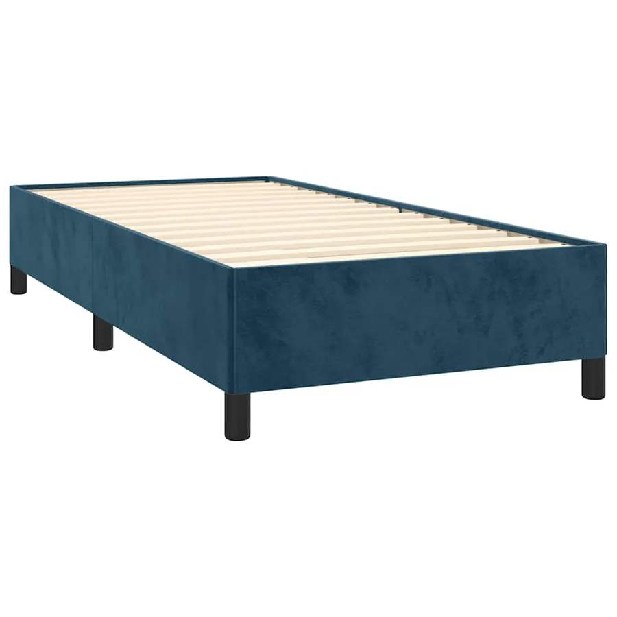 Cadre de lit sans matelas bleu foncé 100x200 cm velours - 4