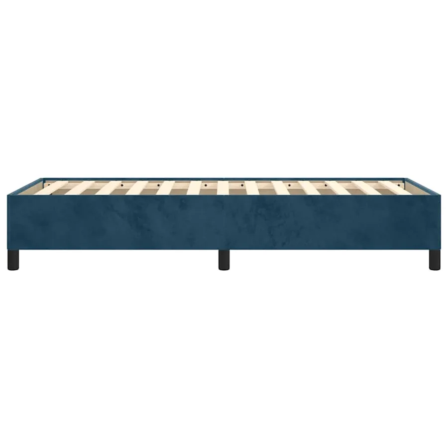Cadre de lit sans matelas bleu foncé 100x200 cm velours - 6