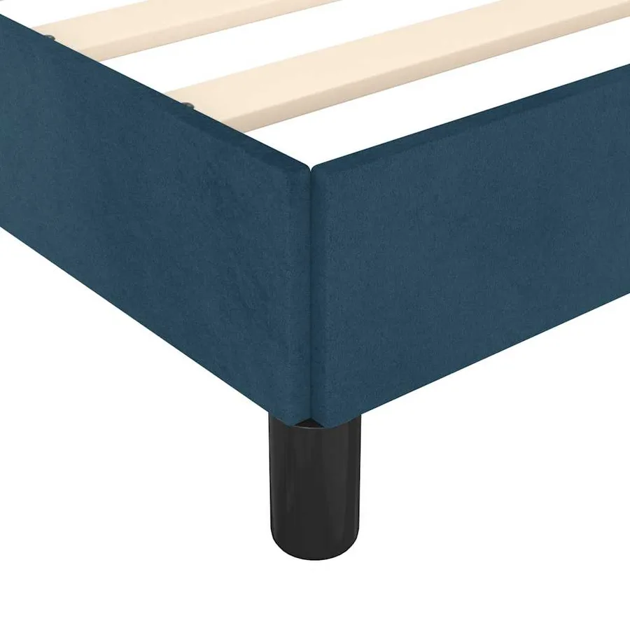 Cadre de lit sans matelas bleu foncé 100x200 cm velours - 7