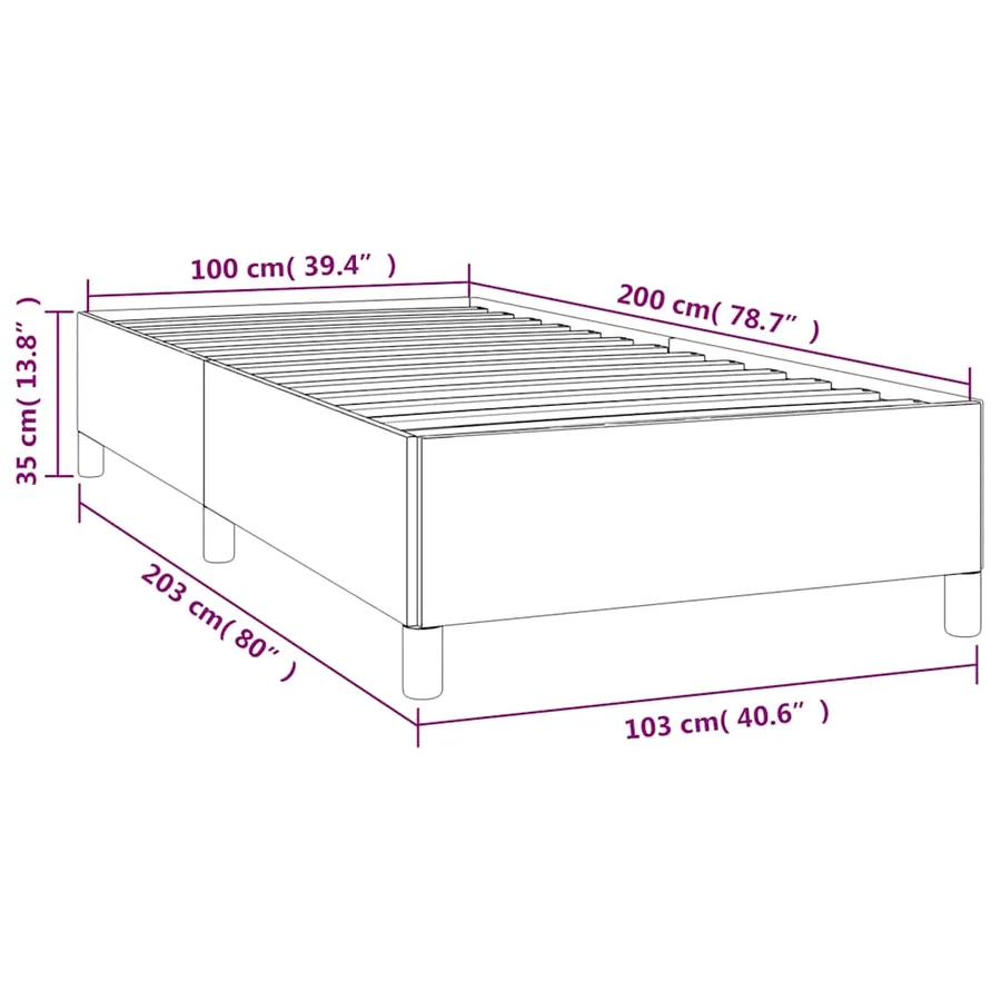 Cadre de lit sans matelas bleu foncé 100x200 cm velours - 9