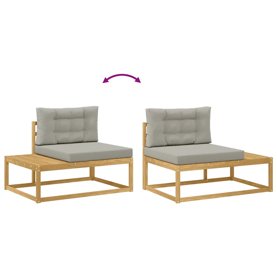 Ensemble de canapés d'extérieur Blanc 79 x 79 x 37 cm Polyester - 9
