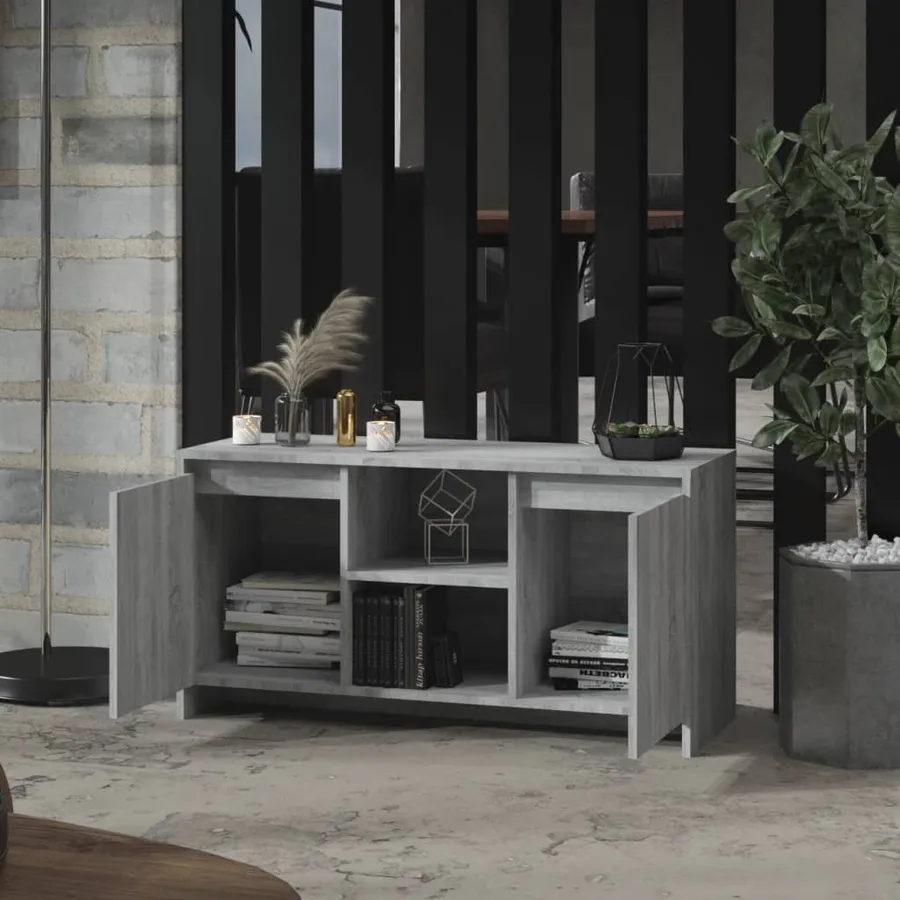 Meuble TV Sonoma gris 102x37,5x52,5 cm Bois d'ingénierie - 7