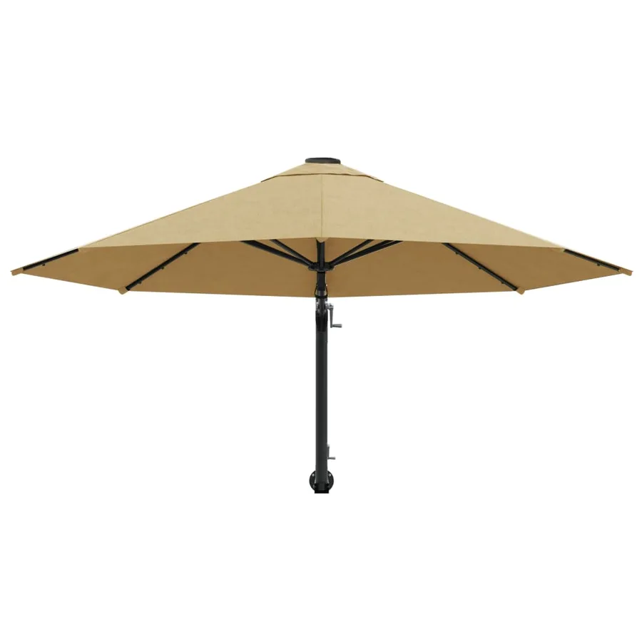 Parasol mural avec mât métallique 300 cm Taupe - 4