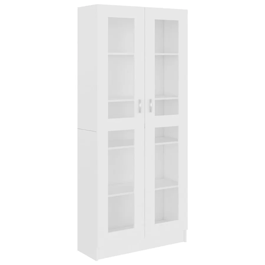 Armoire à vitrine Blanc 82,5x30,5x185 cm Bois d'ingénierie - 2
