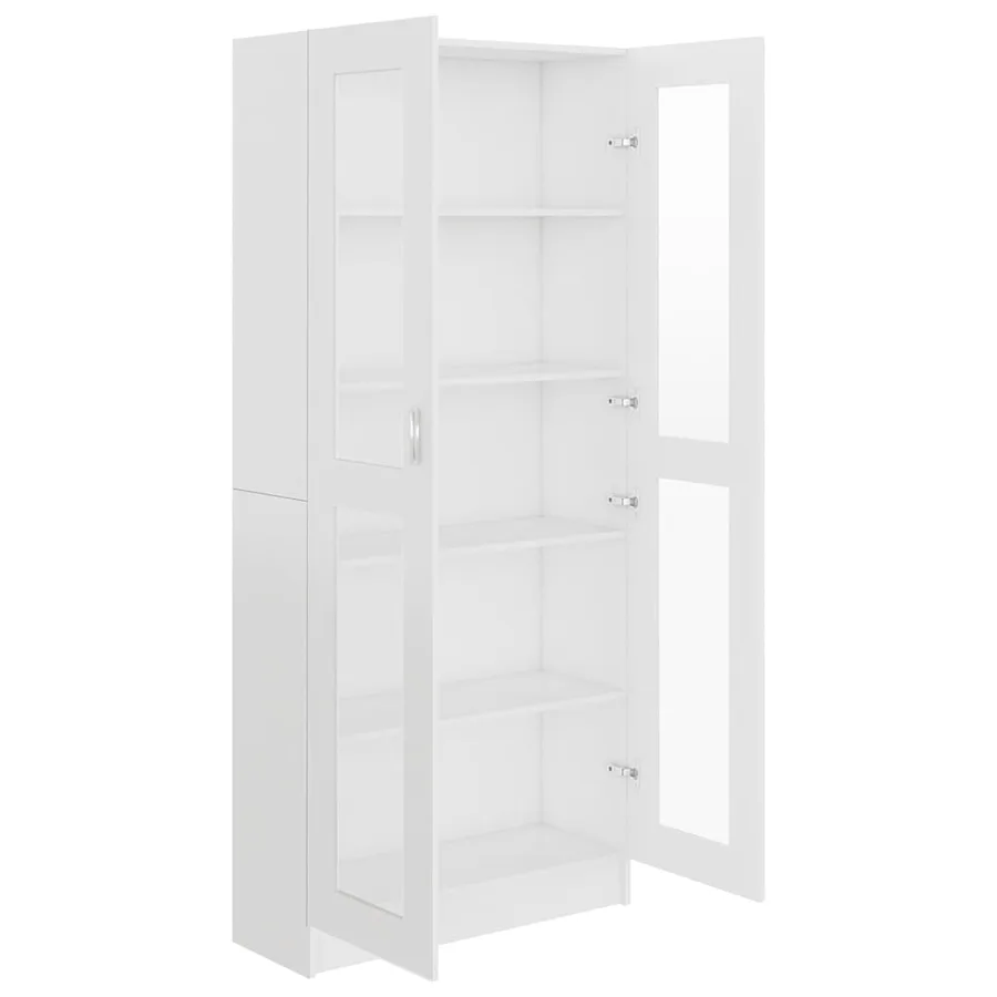 Armoire à vitrine Blanc 82,5x30,5x185 cm Bois d'ingénierie - 4