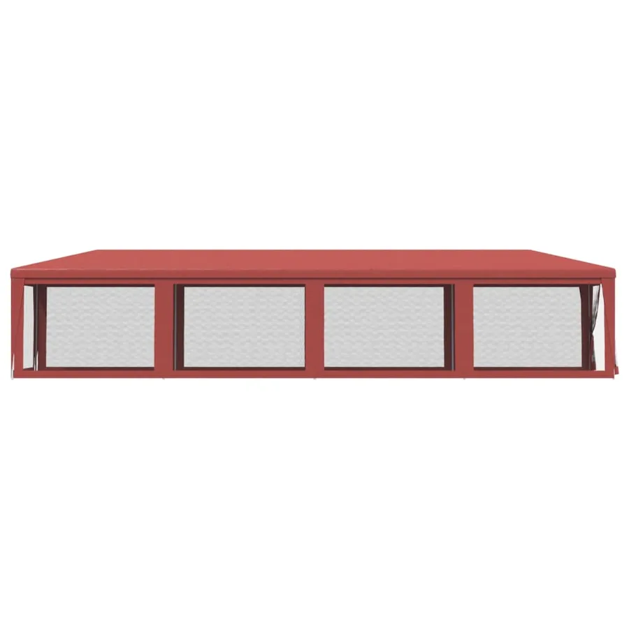 Tente de fête 10 parois latérales en maille Rouge 3x12 m PEHD - 4