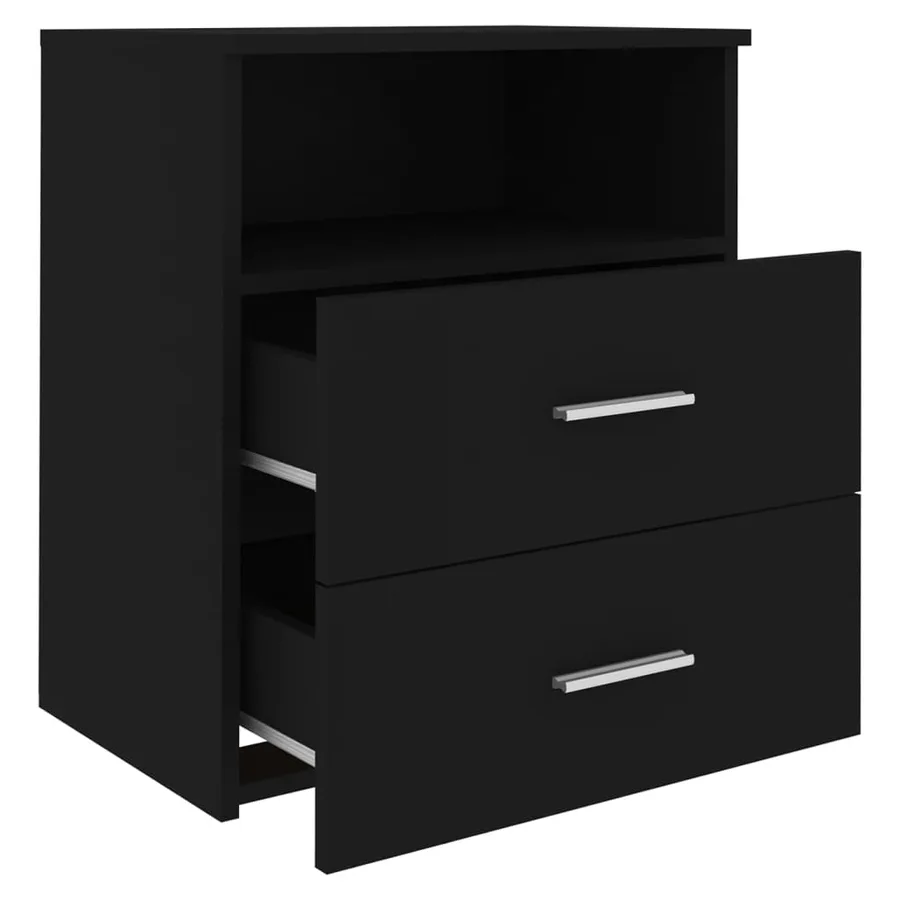 Table de chevet Noir 50x32x60 cm - 4