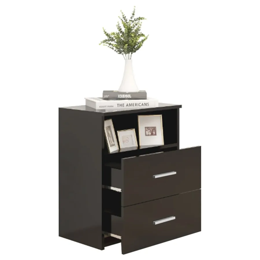 Table de chevet Noir 50x32x60 cm - 7