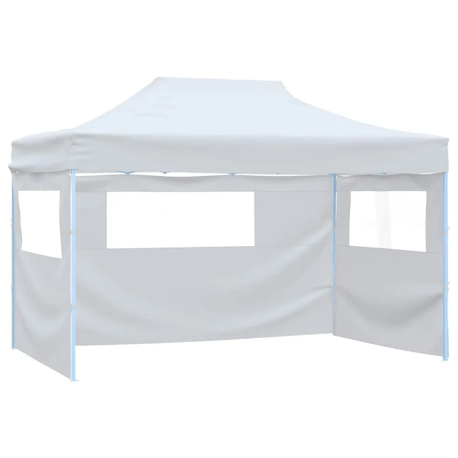 Tente de réception pliable avec 4 parois 280x410x315 cm Acier Blanc - 6