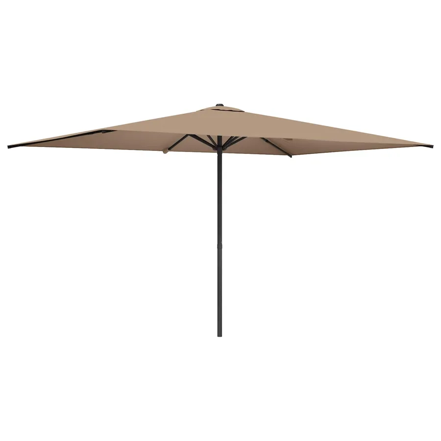 Parasol de jardin 200 x 300 cm Polyester Rectangulaire Taupe - 2