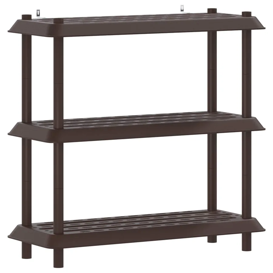 Unité de rangement 3 niveaux 100 x 40 x 96 cm PP Marron - 2
