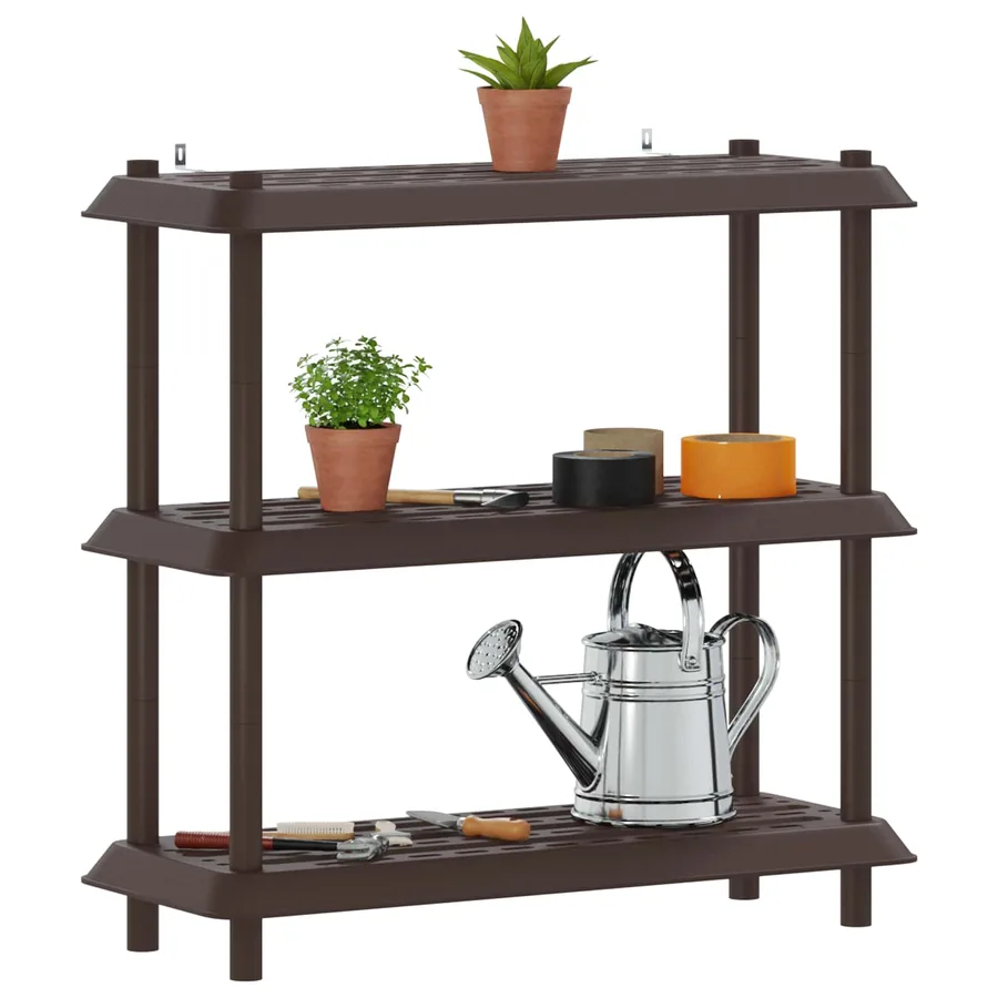 Unité de rangement 3 niveaux 100 x 40 x 96 cm PP Marron - 3