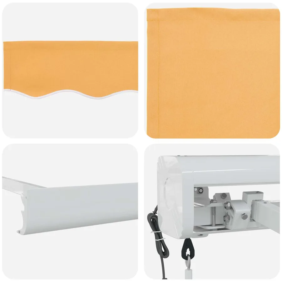 Auvent rétractable Sable 400 × 300 cm Tissu et Métal - 4