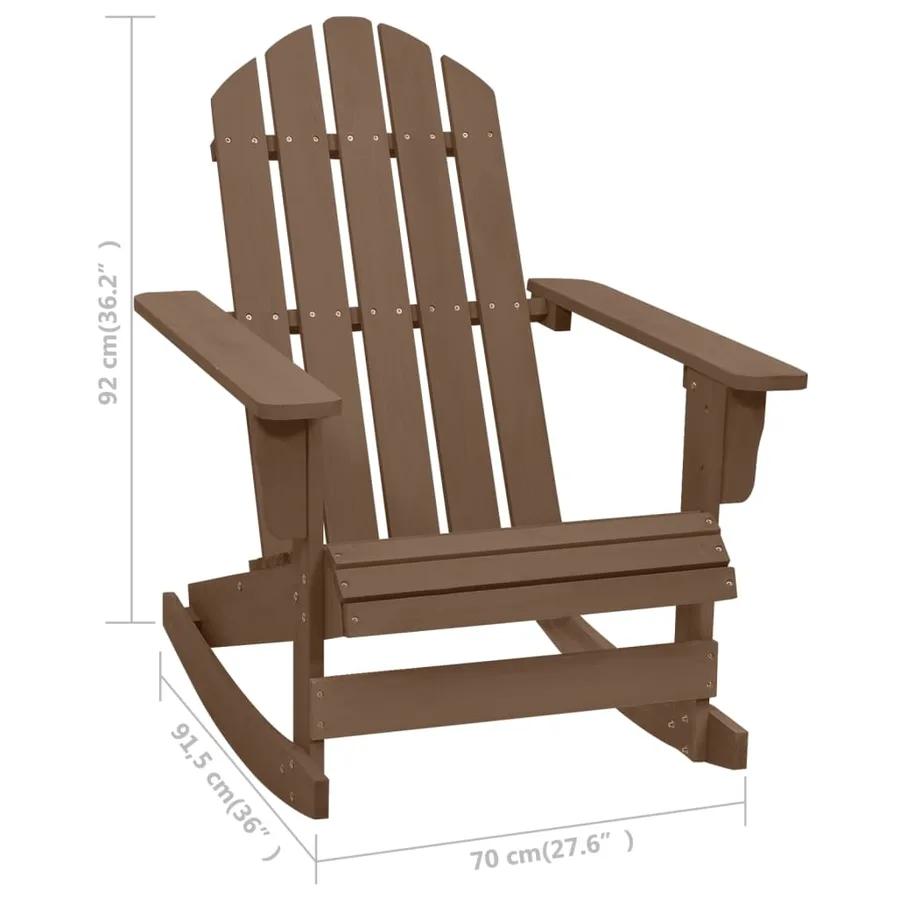 Chaise à bascule de jardin Bois Marron - 6