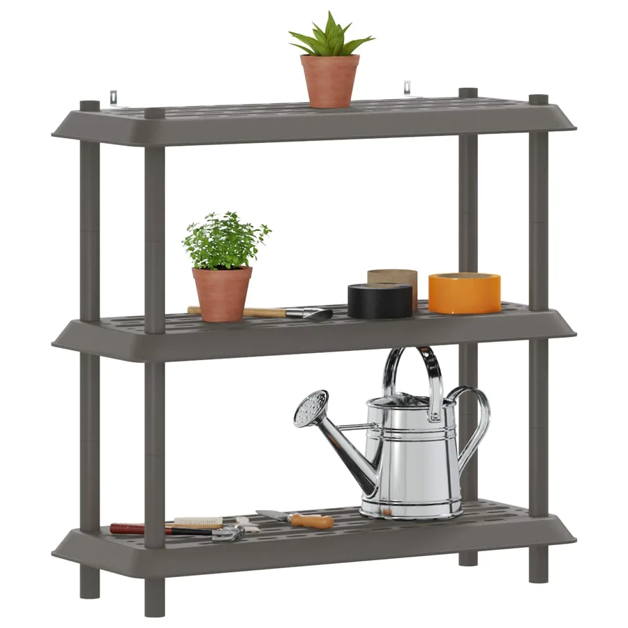 Unité de rangement 3 niveaux 100 x 40 x 96 cm PP Gris clair - 3