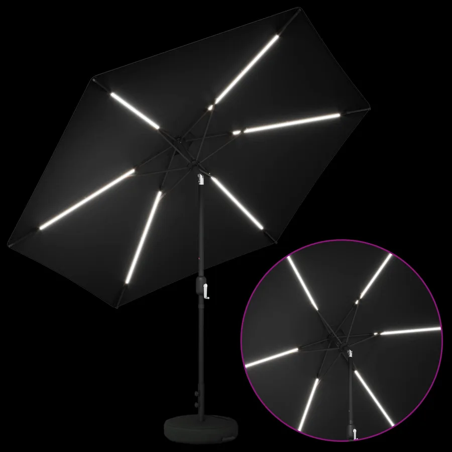 Parasol de jardin avec lumières LED et base 300 x 300 cm - 4