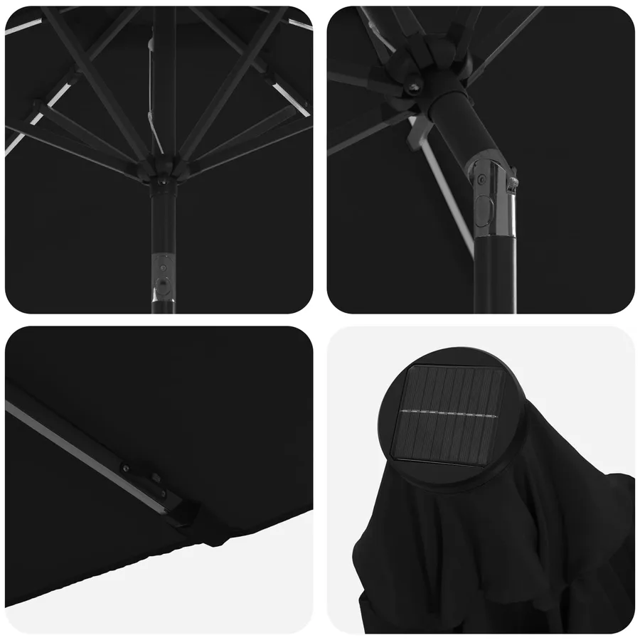 Parasol de jardin avec lumières LED et base 300 x 300 cm - 6