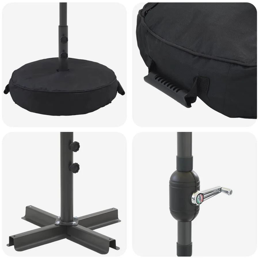Parasol de jardin avec lumières LED et base 300 x 300 cm - 7