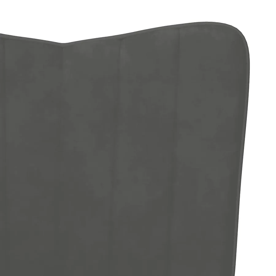 Chaise à bascule Gris foncé Velours - 6