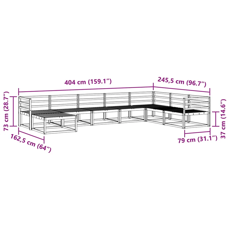 Ensemble de canapés d'extérieur 8 pcs Blanc - 8