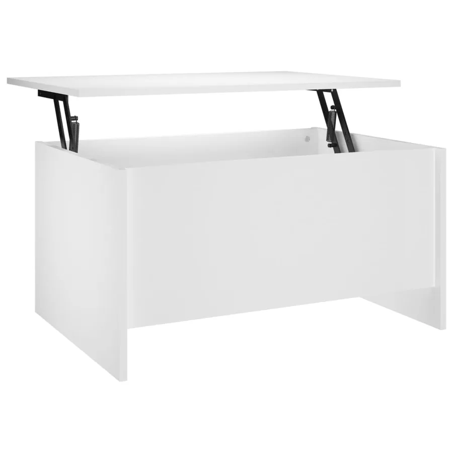 Table basse blanc 80x55,5x41,5 cm bois d'ingénierie - 2