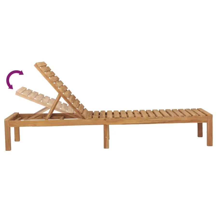 Chaises longues lot de 2 Bois de teck solide - 6