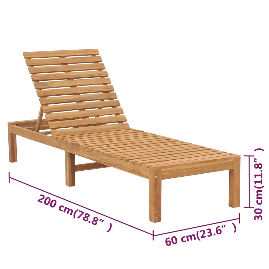 Chaises longues lot de 2 Bois de teck solide - 8