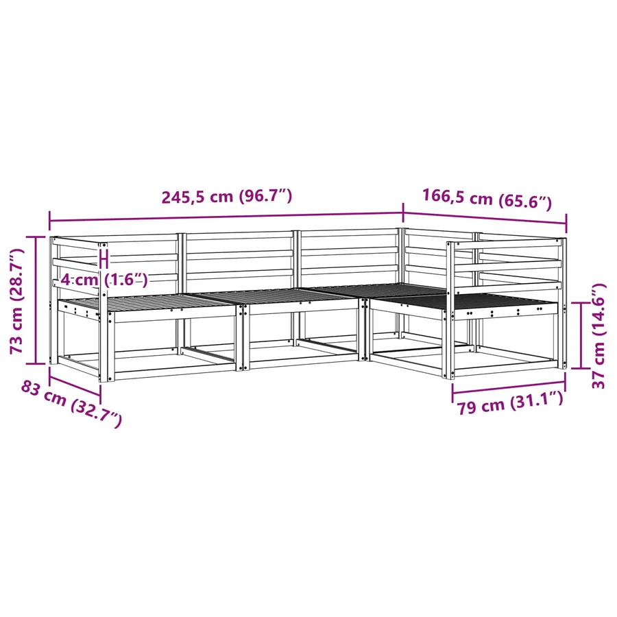 Ensemble de canapés d'extérieur 4 pcs Blanc - 6