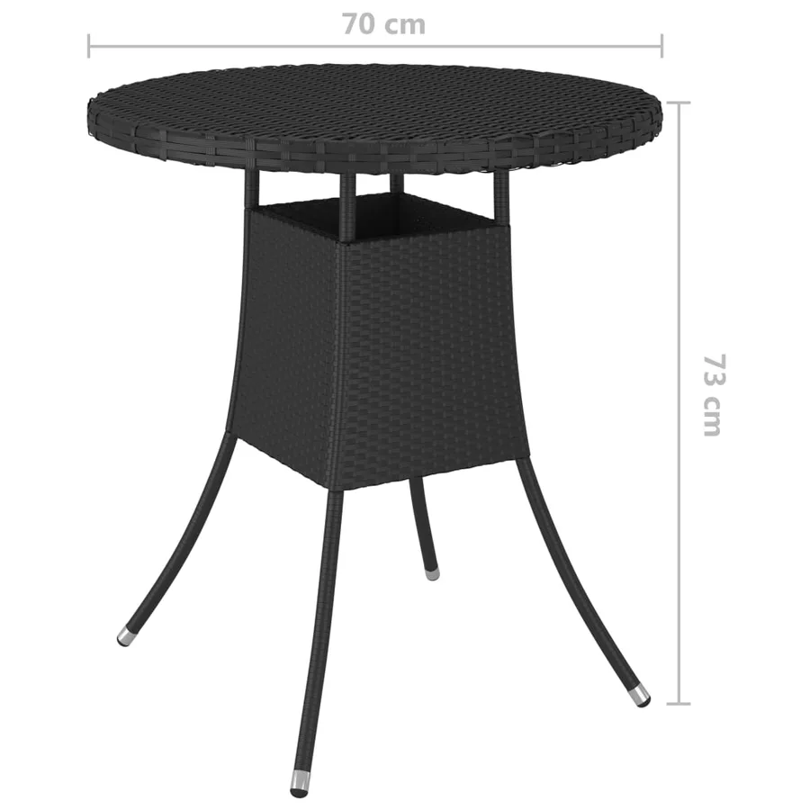 Table de jardin Noir 70x70x73 cm Résine tressée - 5