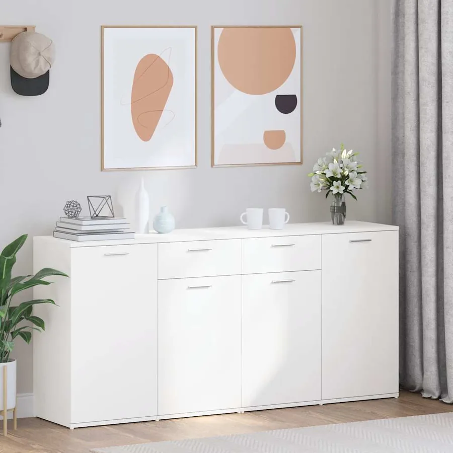 Buffet Blanc 160x36x75 cm Bois d'ingénierie