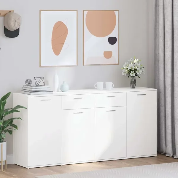 Buffet Blanc 160x36x75 cm Bois d'ingénierie