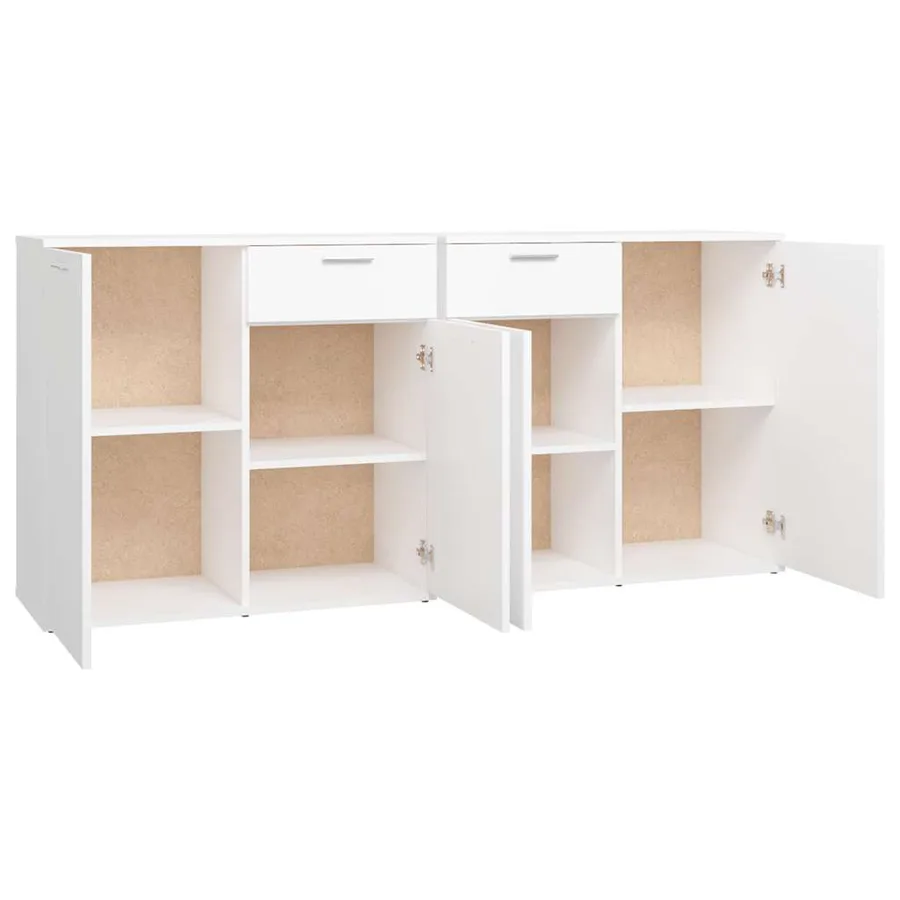 Buffet Blanc 160x36x75 cm Bois d'ingénierie - 9