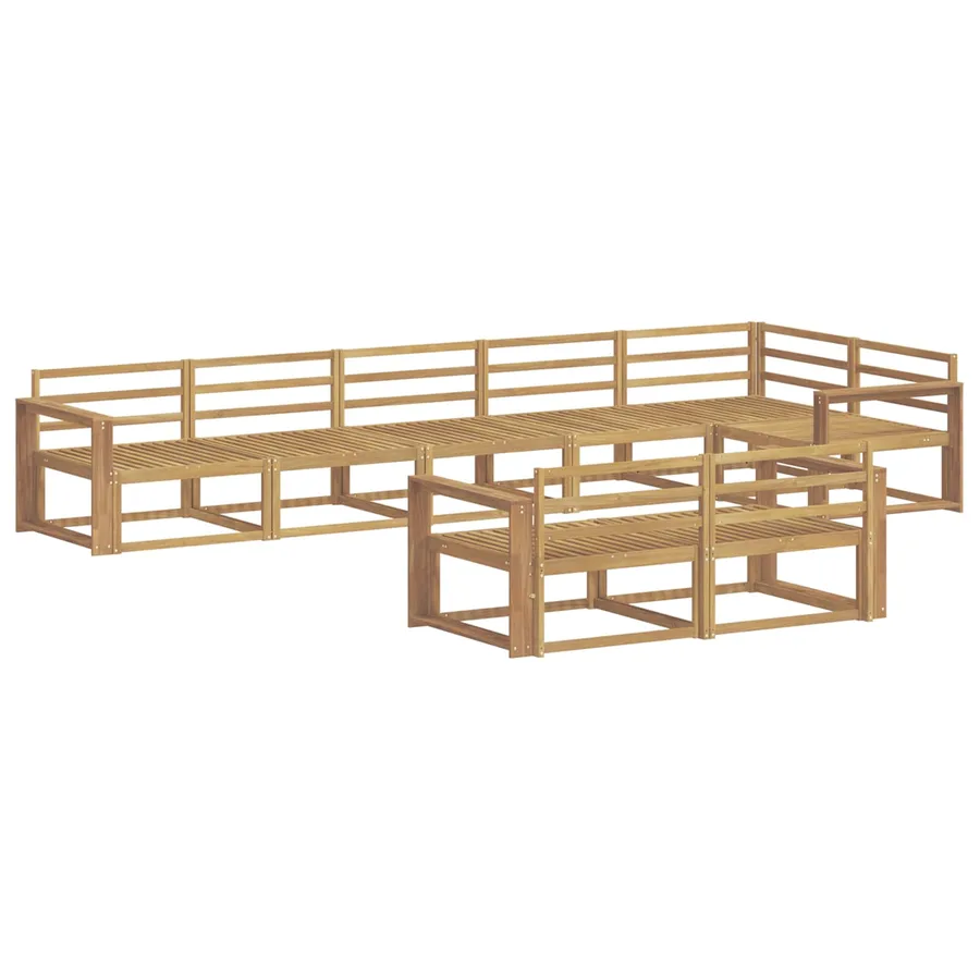 Ensemble de canapés d'extérieur 8 pc Blanc Bois d'Acacia Massif - 2
