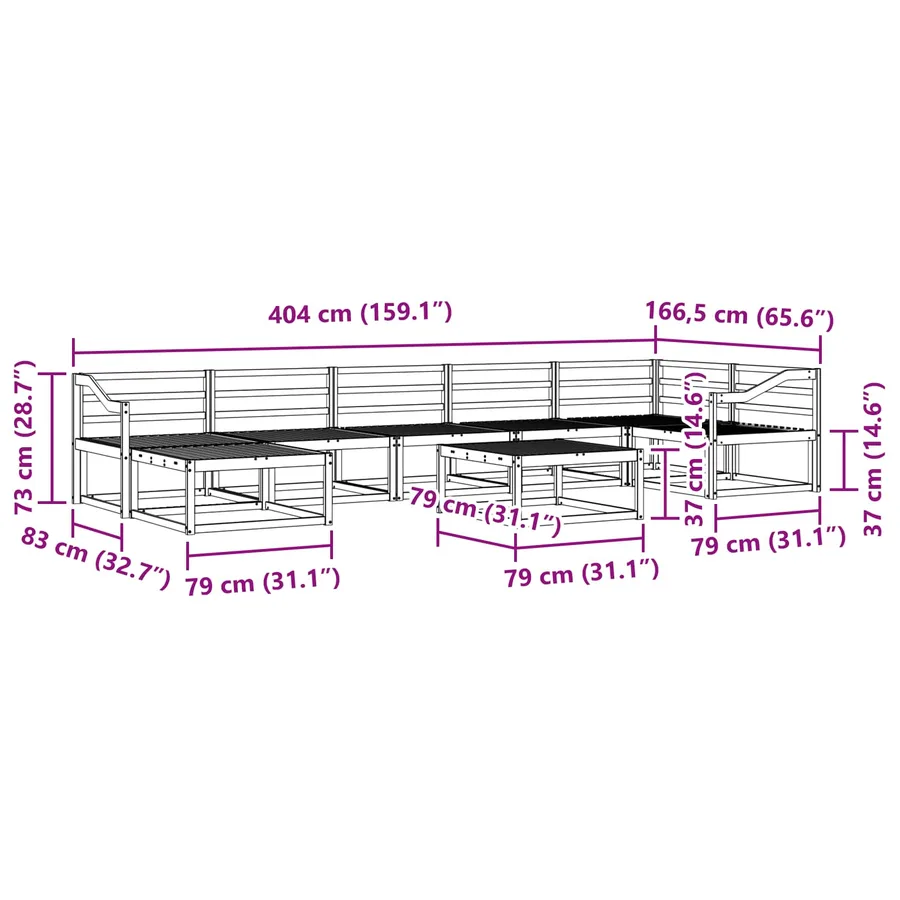 Ensemble de canapés d'extérieur 8 pcs Blanc - 8