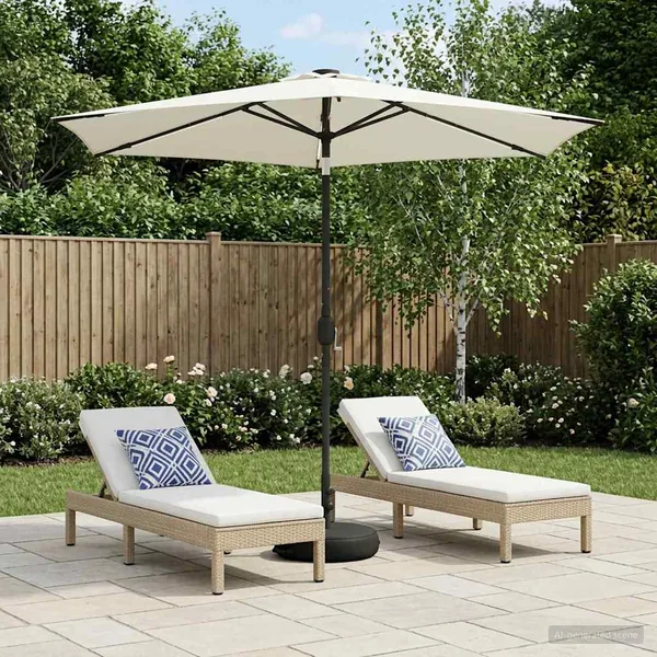 Parasol de jardin avec lumières LED et base 270 x 270 cm