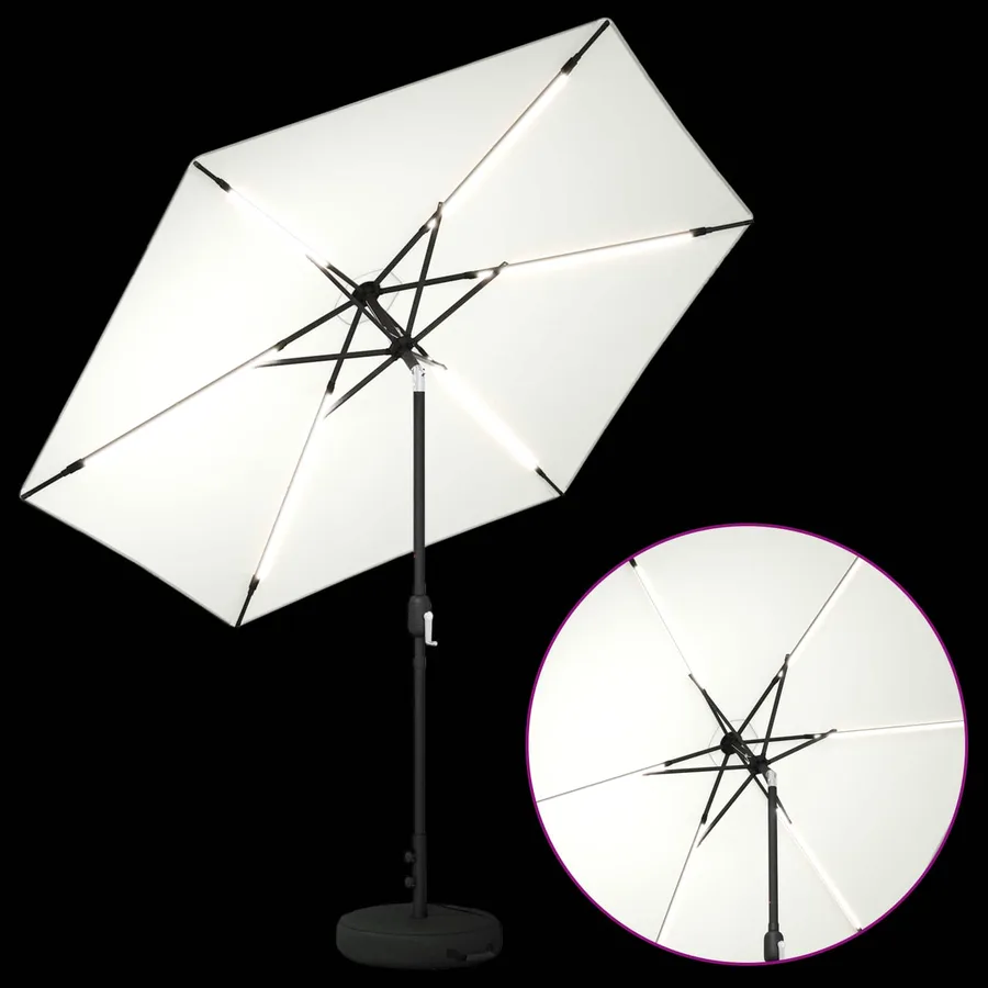 Parasol de jardin avec lumières LED et base 270 x 270 cm - 4