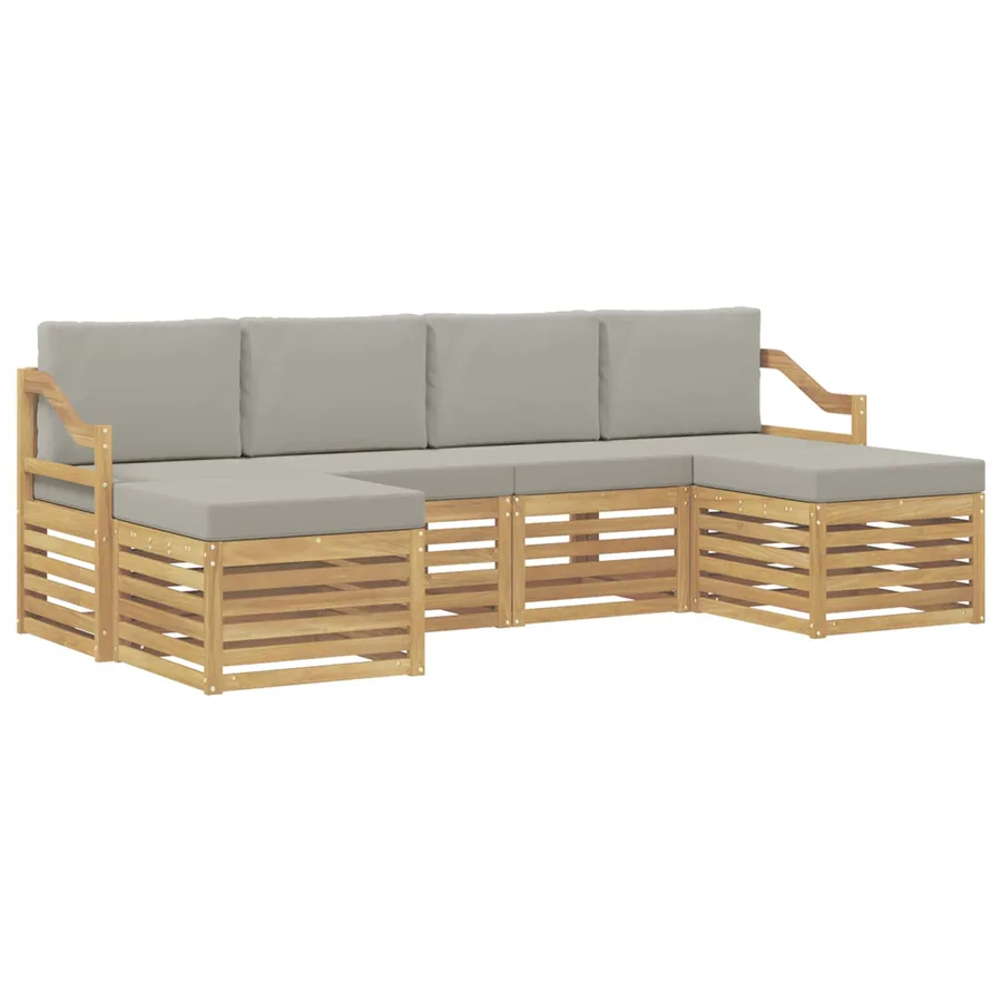 Ensembles de canapés 6 pcs Blanc et gris clair - 2