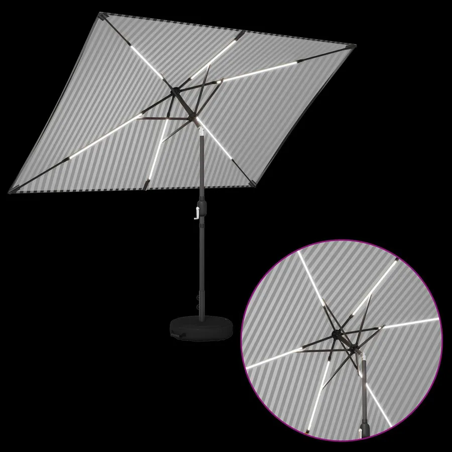 Parasol de jardin avec lumières LED et base 200 x 300 cm - 4