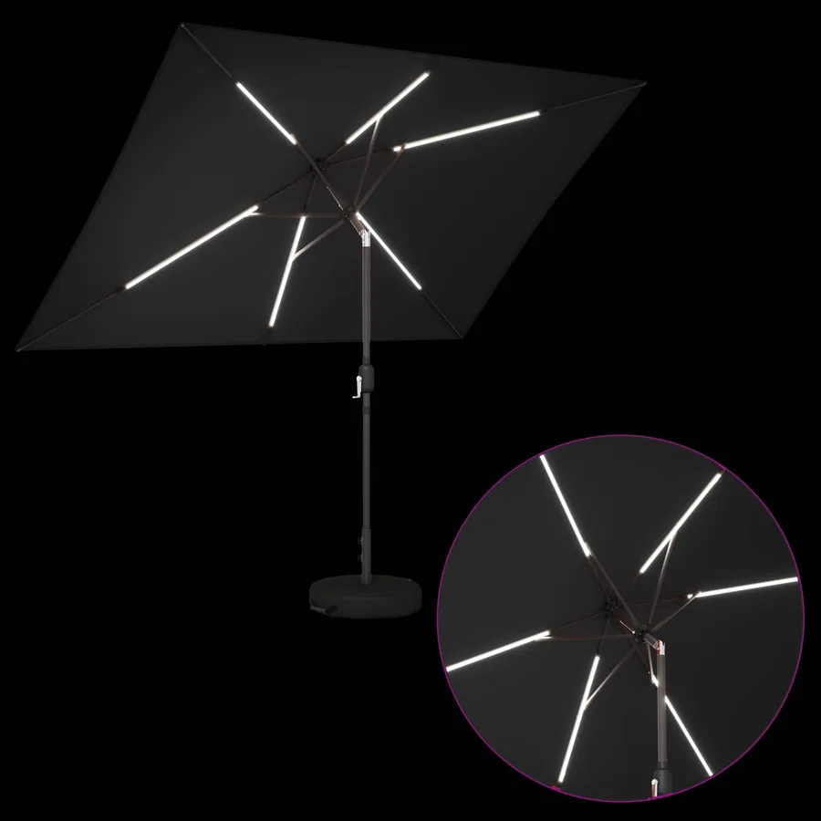 Parasol de jardin avec lumières LED et base 200 x 300 cm - 4