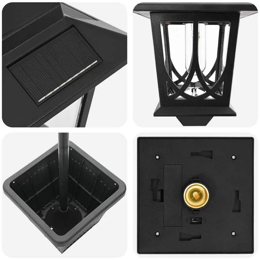 Lampadaire à 3 têtes Noir 32 x 32 x 188 cm Aluminium et ABS - 7