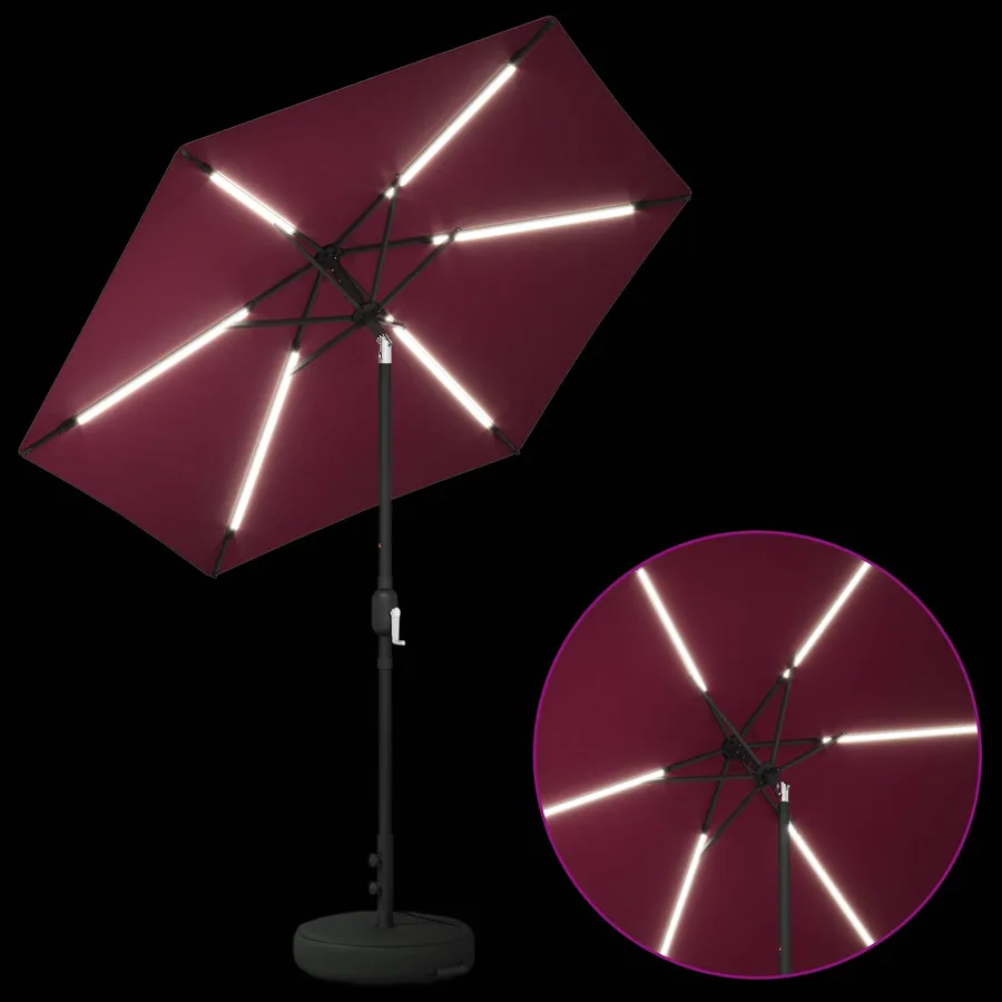 Parasol de jardin avec lumières LED et base 230 x 230 cm - 4