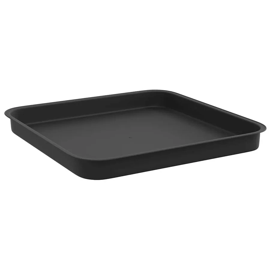 Plateau carré à fleurs 24 pcs Noir 21 x 21 x 2 cm Plastique - 5