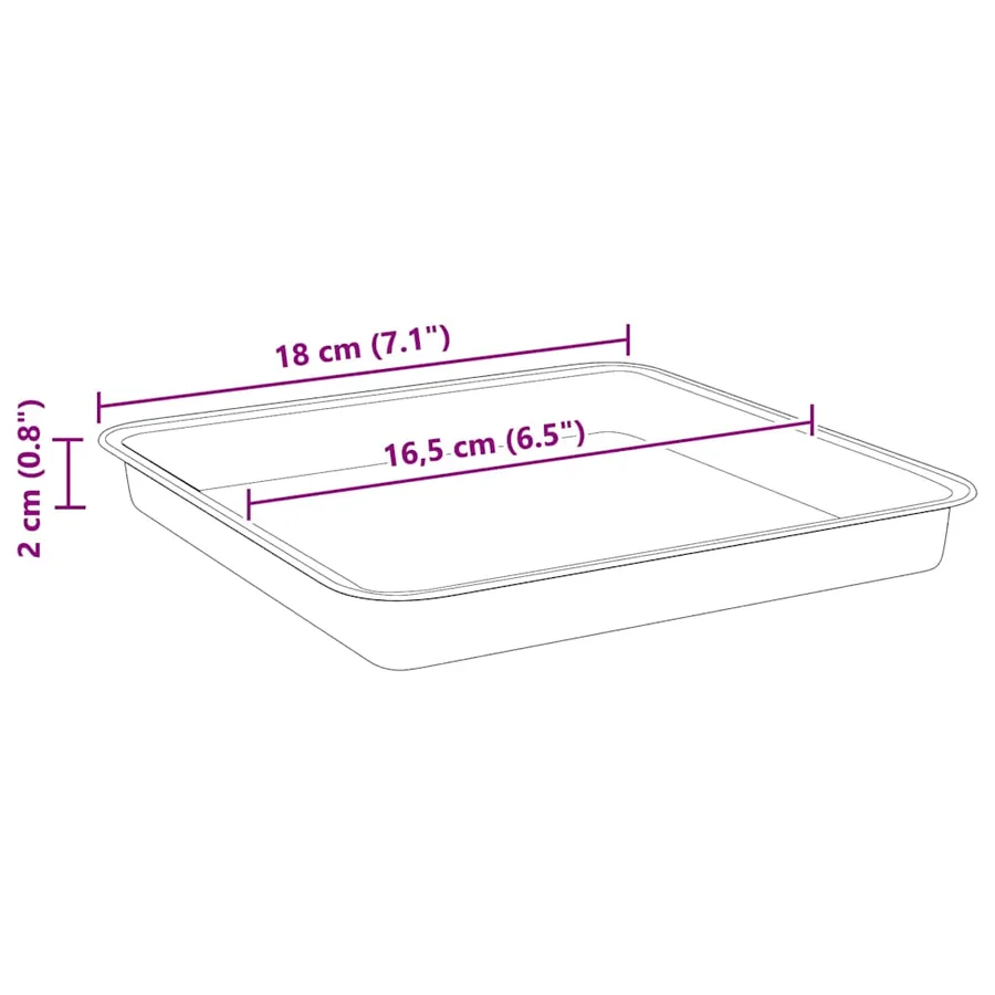 Plateau carré à fleurs 24 pcs Rouge brique 18 x 18 x 2 cm - 8