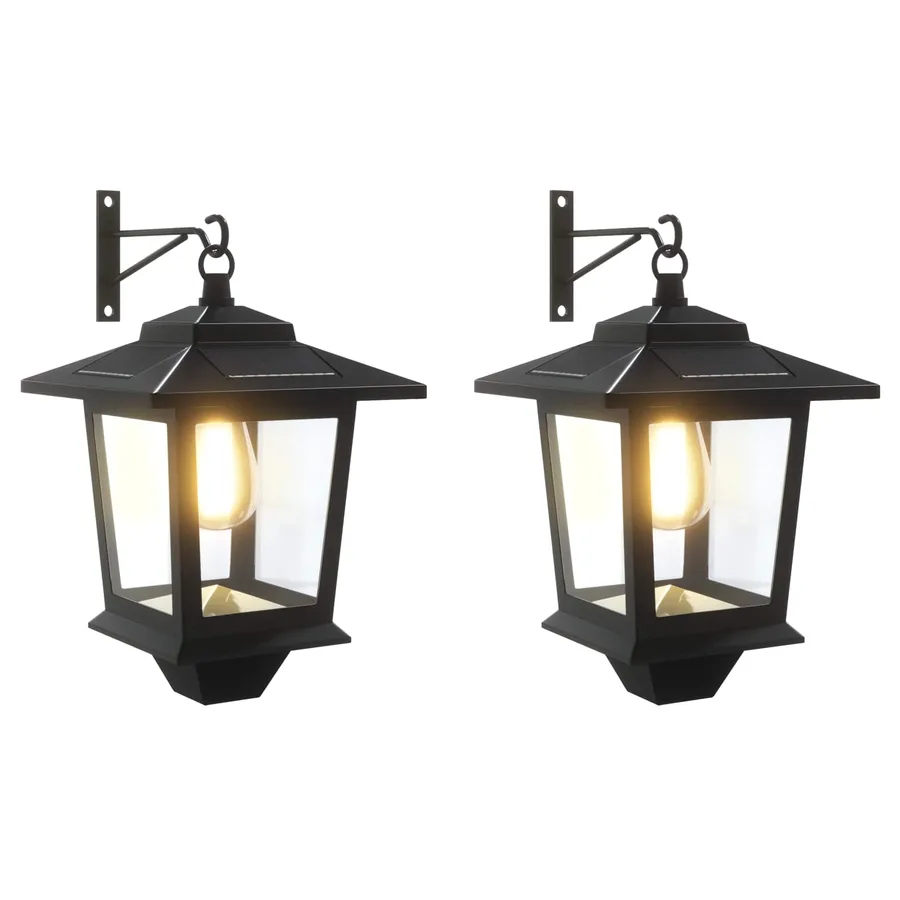 Lampe Murale 2 pc Noir 19 x 14 x 25 cm Acier inoxydable et ABS - 2