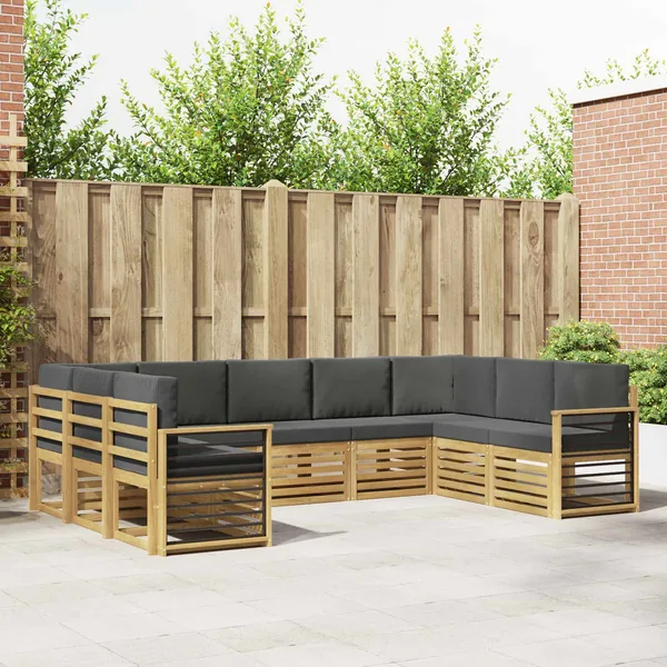 Ensemble de canapé d'angle 9 pcs Blanc et anthracite
