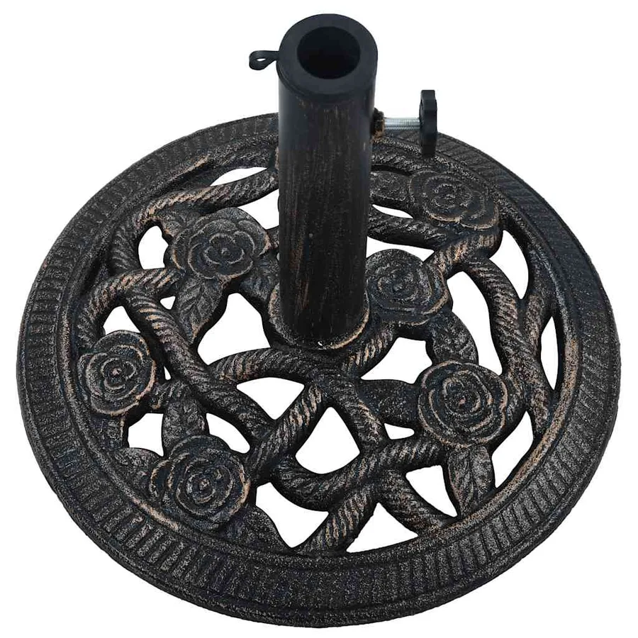 Socle de parasol Noir et bronze 9 kg 40 cm Fonte - 6