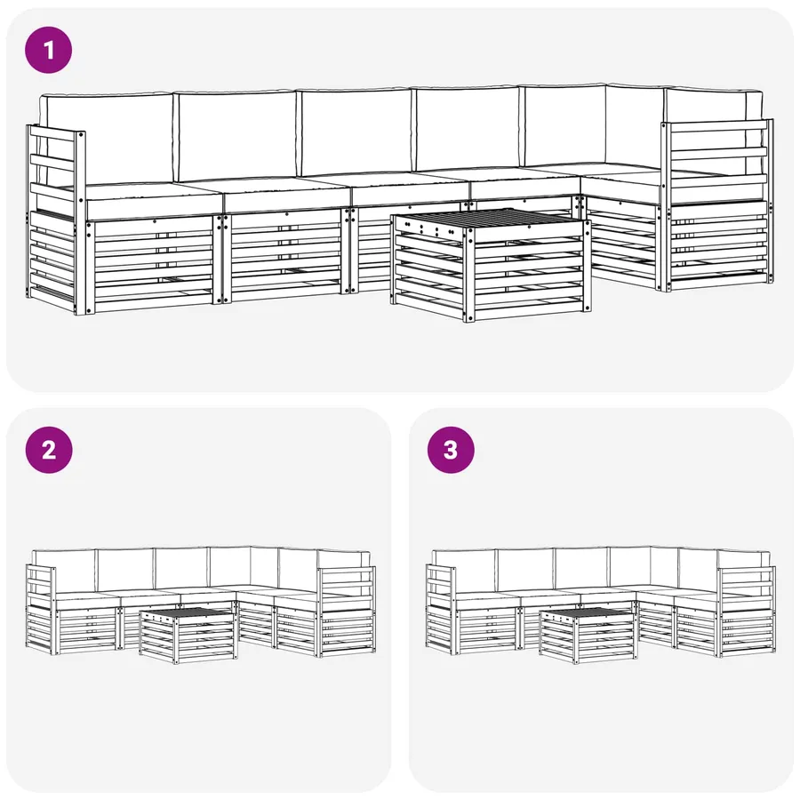 Ensemble de canapés d'extérieur 7 pcs Blanc et anthracite - 7