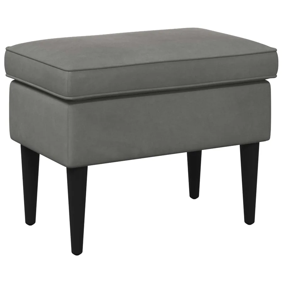 Pouf Gris foncé 55 x 35 x 41 cm Velours - 2